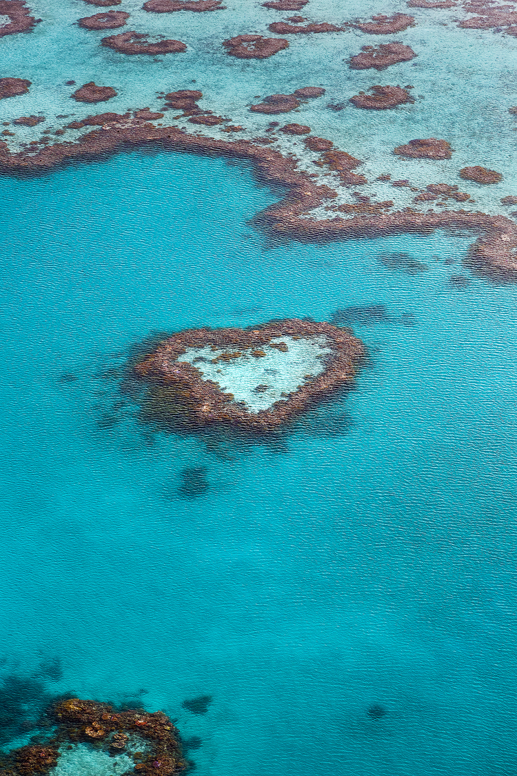 The iconic heart shaped reef in the Great Barrier Reef