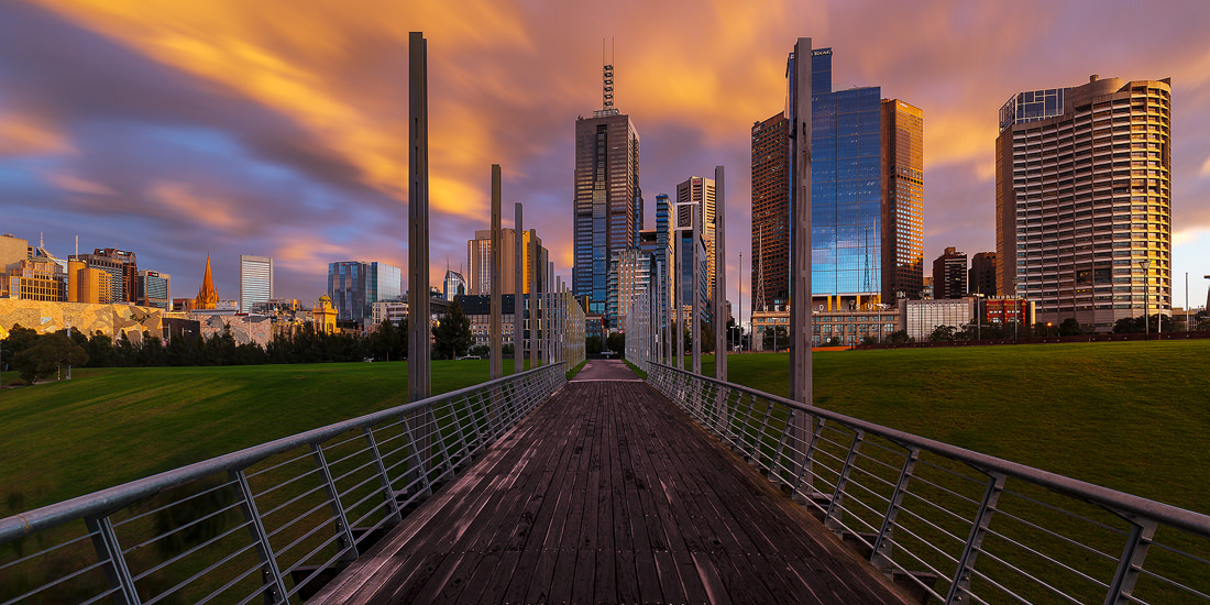 The morning after a storm in Birrarung Marr, Melbourne