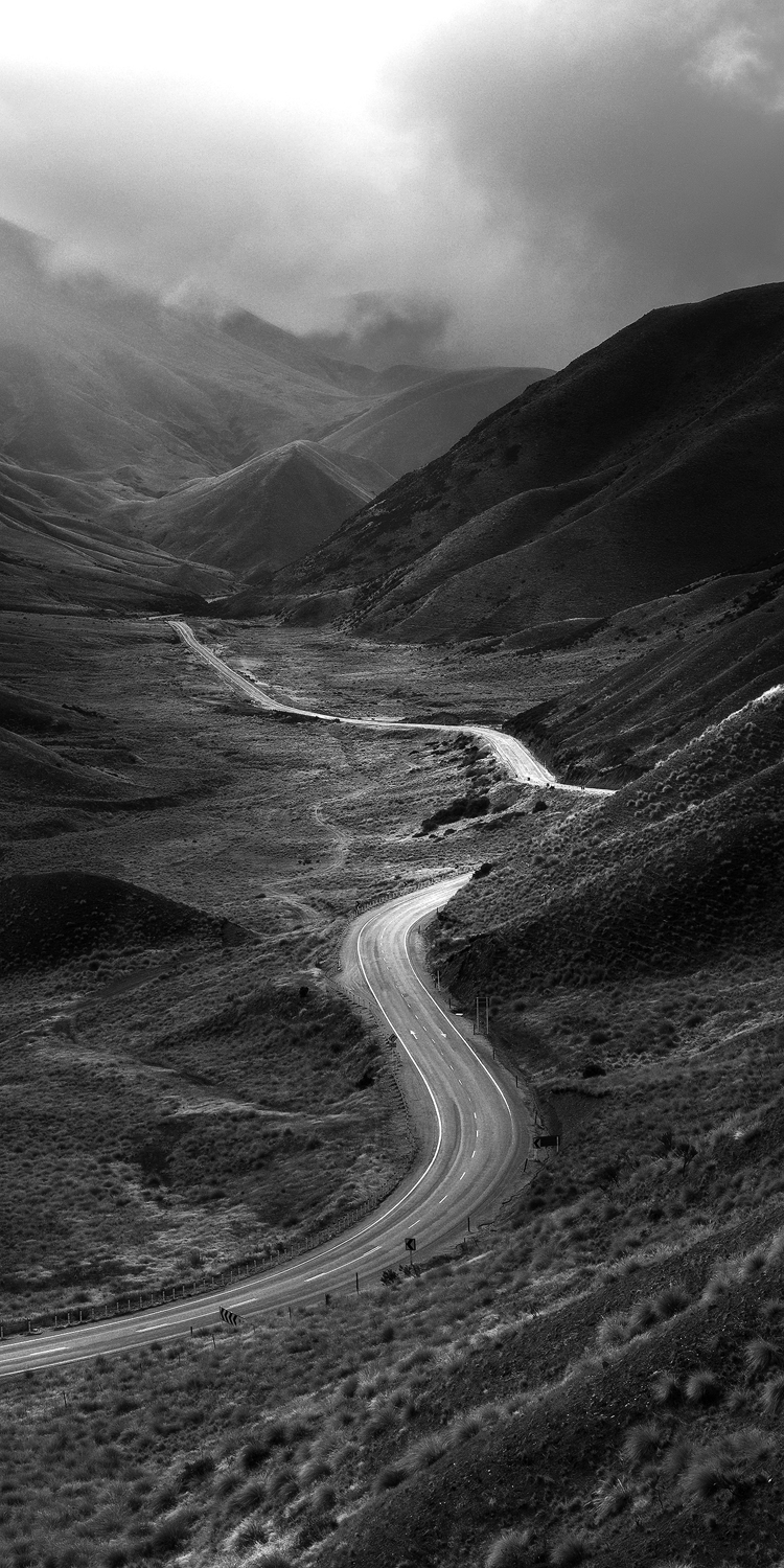 Moody views of Lindis Pass in New Zealand’s south island.