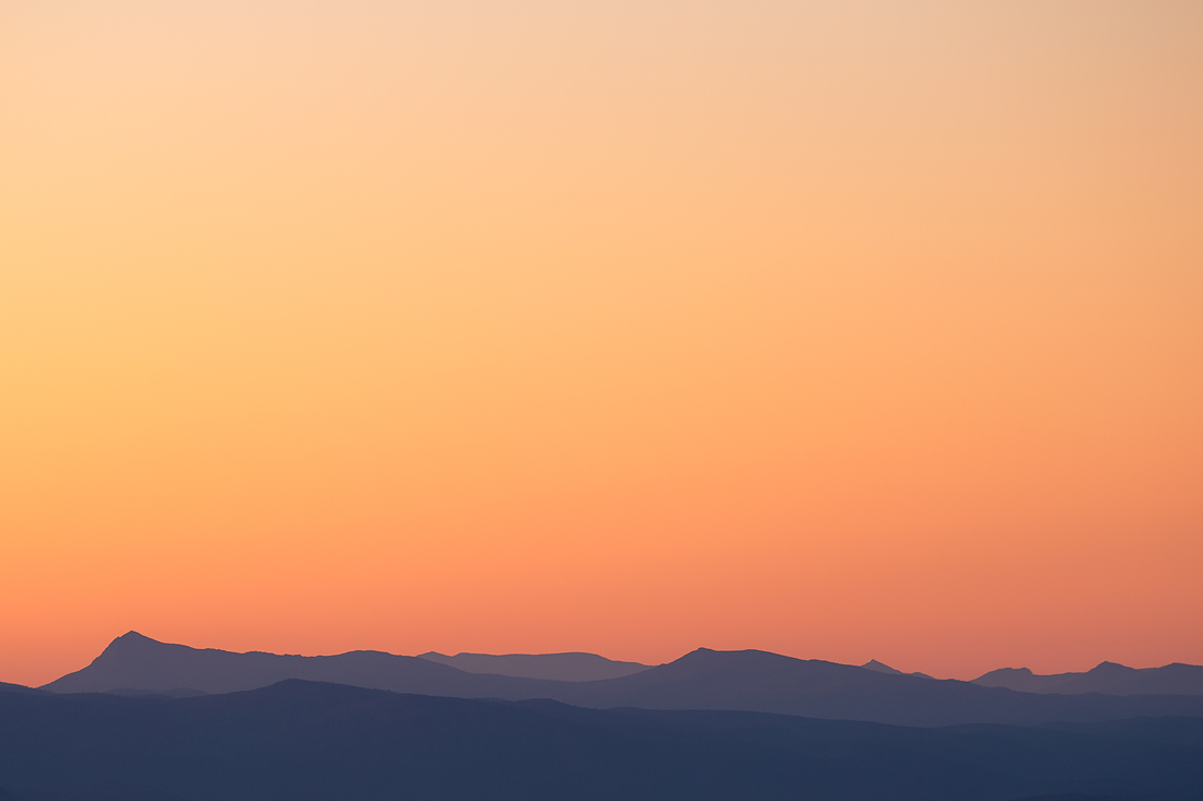 Layered hills and clear skies surrounding Hobart, Tasmania